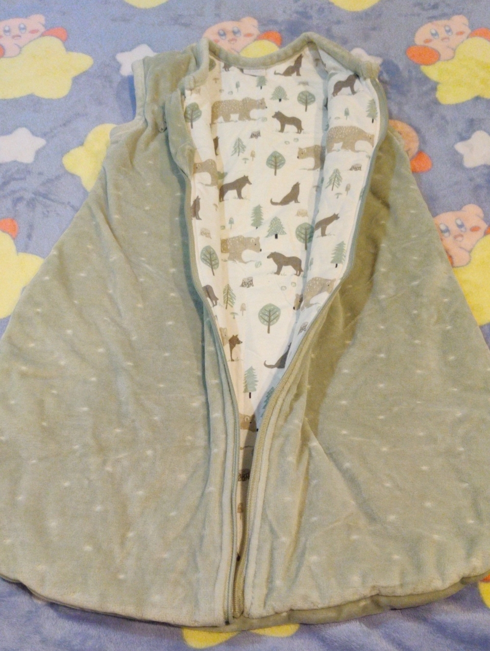 Kids Sleeveless Zip Front Sleep Sack - Sage Green